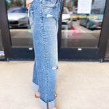 Vervet - High Rise Baggy Cuff Jeans-400 Pants-VEVERT BY FLYING MONKEY-July & June Women's Fashion Boutique Located in San Antonio, Texas