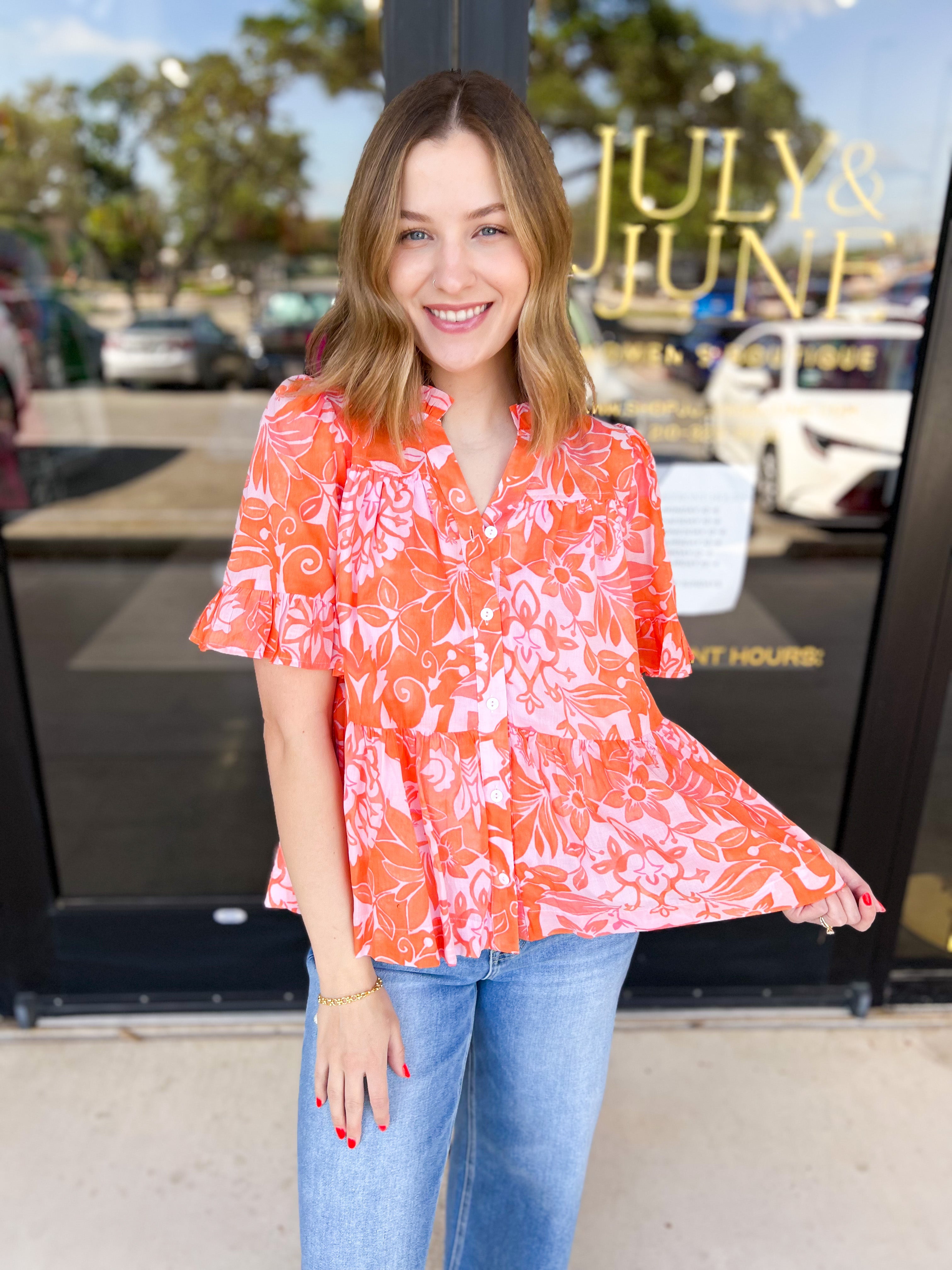 Summertime Bliss Blouse-200 Fashion Blouses-FATE-July & June Women's Fashion Boutique Located in San Antonio, Texas