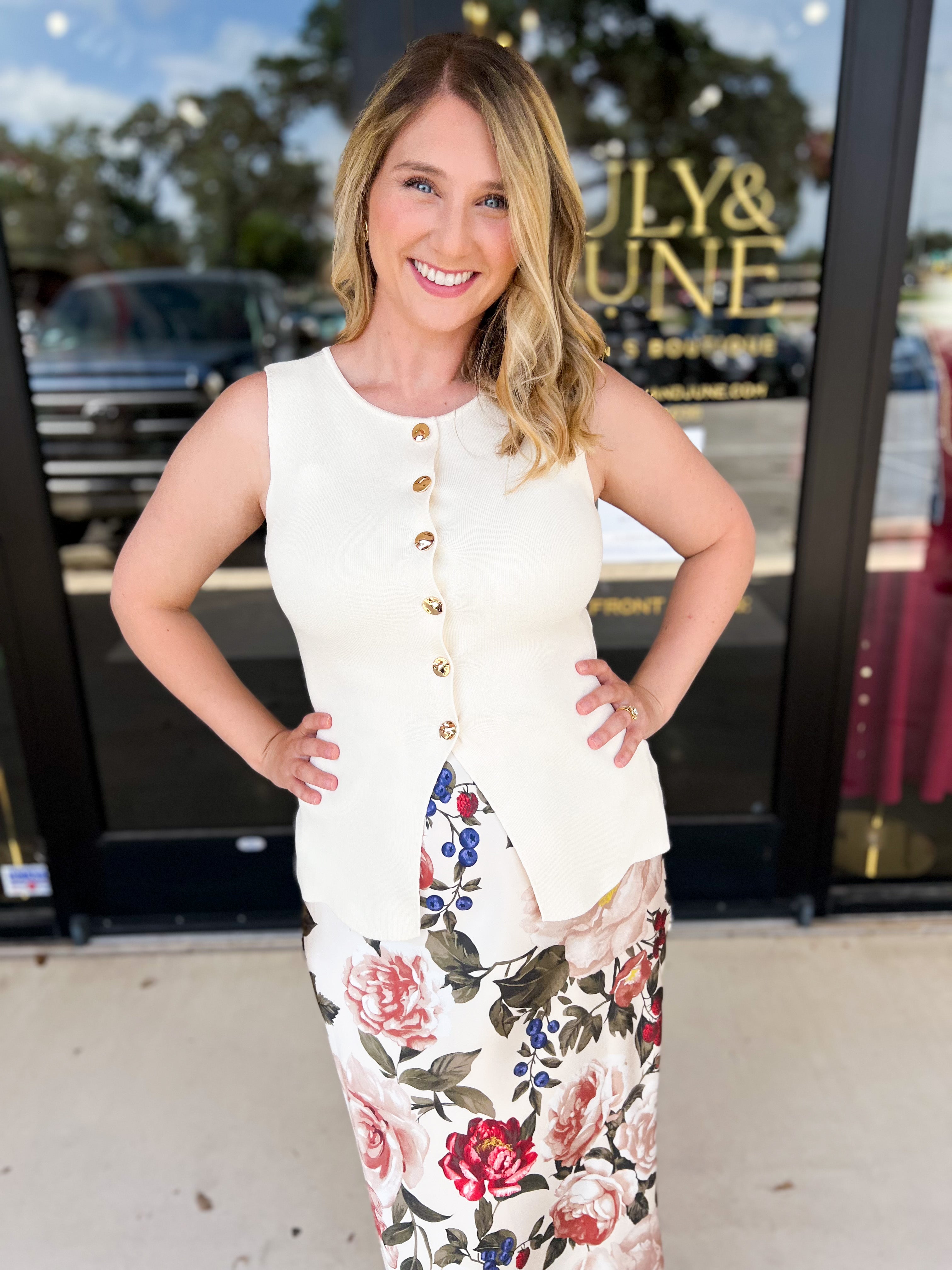 The Sophie Vest - Cream-600 Outerwear-SKIES ARE BLUE-July & June Women's Fashion Boutique Located in San Antonio, Texas
