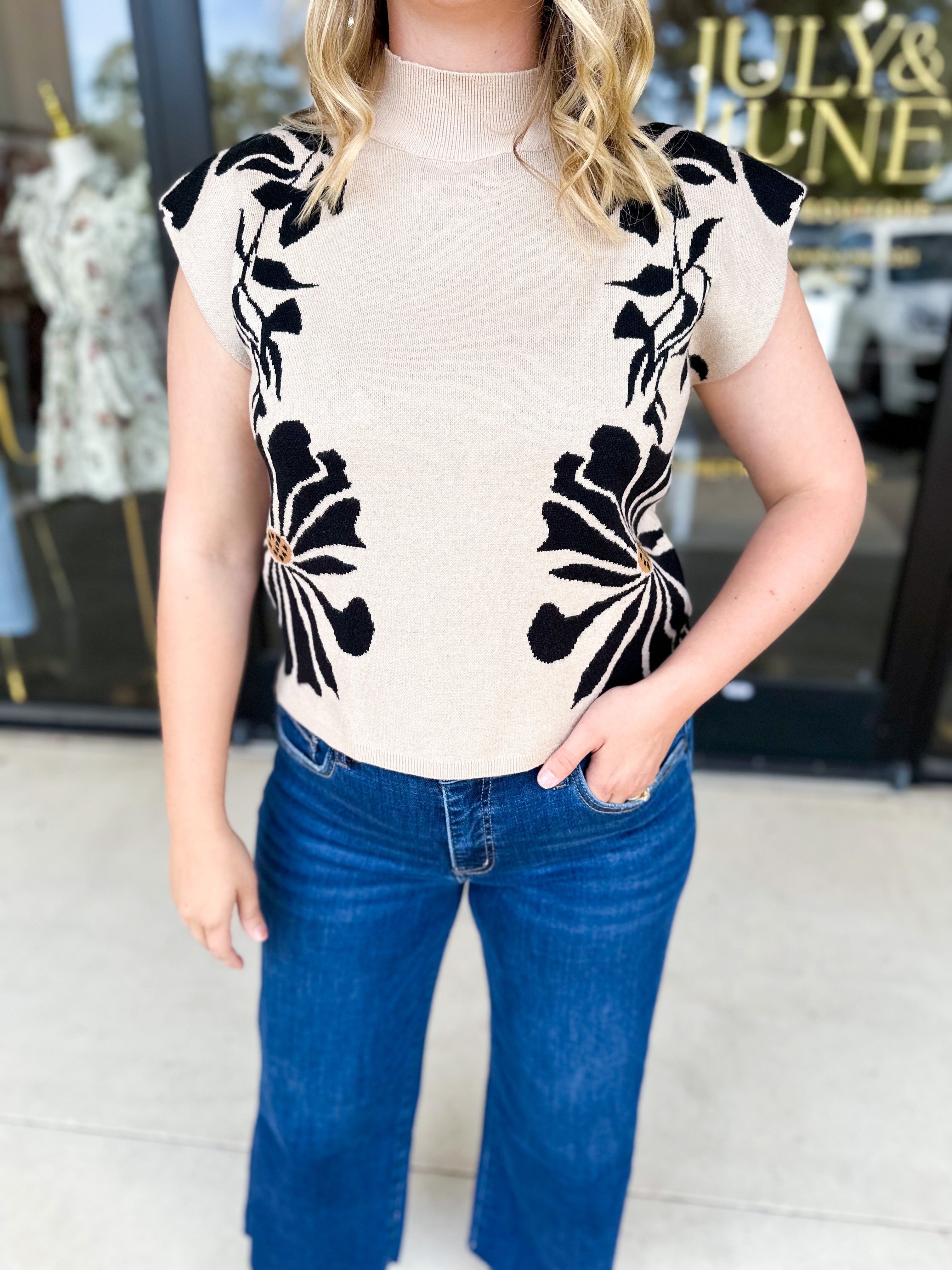 The Brea Sweater Top-230 Sweaters/Cardis-ENTRO-July & June Women's Fashion Boutique Located in San Antonio, Texas
