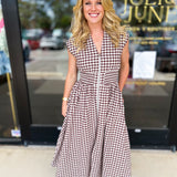 Life's A Picnic Midi Dress - Mocha-500 Midi-ENTRO-July & June Women's Fashion Boutique Located in San Antonio, Texas
