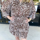 Brown Leopard Mini Dress-510 Mini-FATE-July & June Women's Fashion Boutique Located in San Antonio, Texas