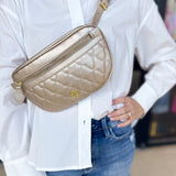 Natalie Wood - Grace Belt Bag in Gold Metallic-130 Accessories-Natalie Wood-July & June Women's Fashion Boutique Located in San Antonio, Texas