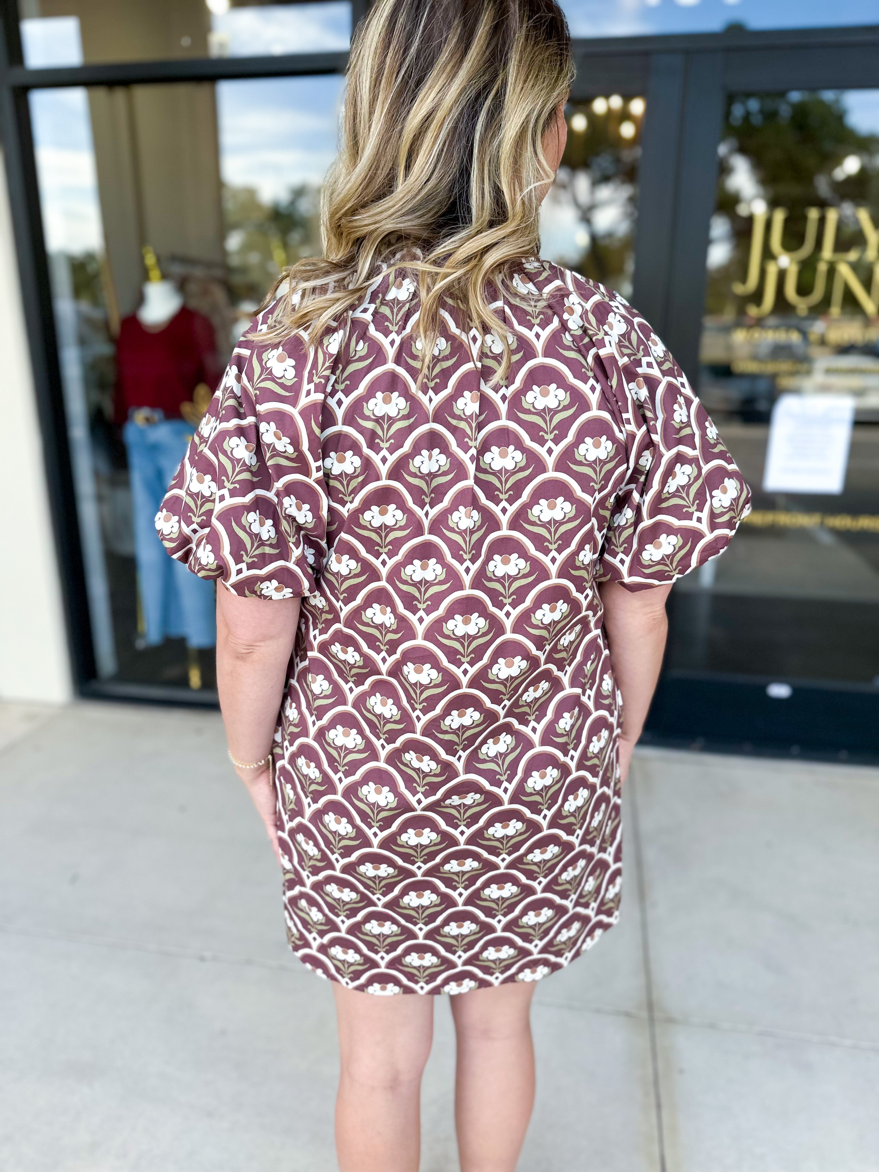 Retro Floral Mini Dress - Coco-510 Mini-ENTRO-July & June Women's Fashion Boutique Located in San Antonio, Texas