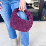Autumn Woven Genuine Suede Leather Clutch - Wine-130 ACCESSORIES-Moda Luxe-July & June Women's Fashion Boutique Located in San Antonio, Texas