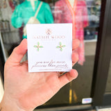 Natalie Wood - Radiant Cross Stud Earrings in Mint-110 Jewelry & Hair-Natalie Wood-July & June Women's Fashion Boutique Located in San Antonio, Texas
