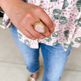 Easton Elle - Tear Drop Ring - Pink-110 Jewelry & Hair-Easton Elle-July & June Women's Fashion Boutique Located in San Antonio, Texas