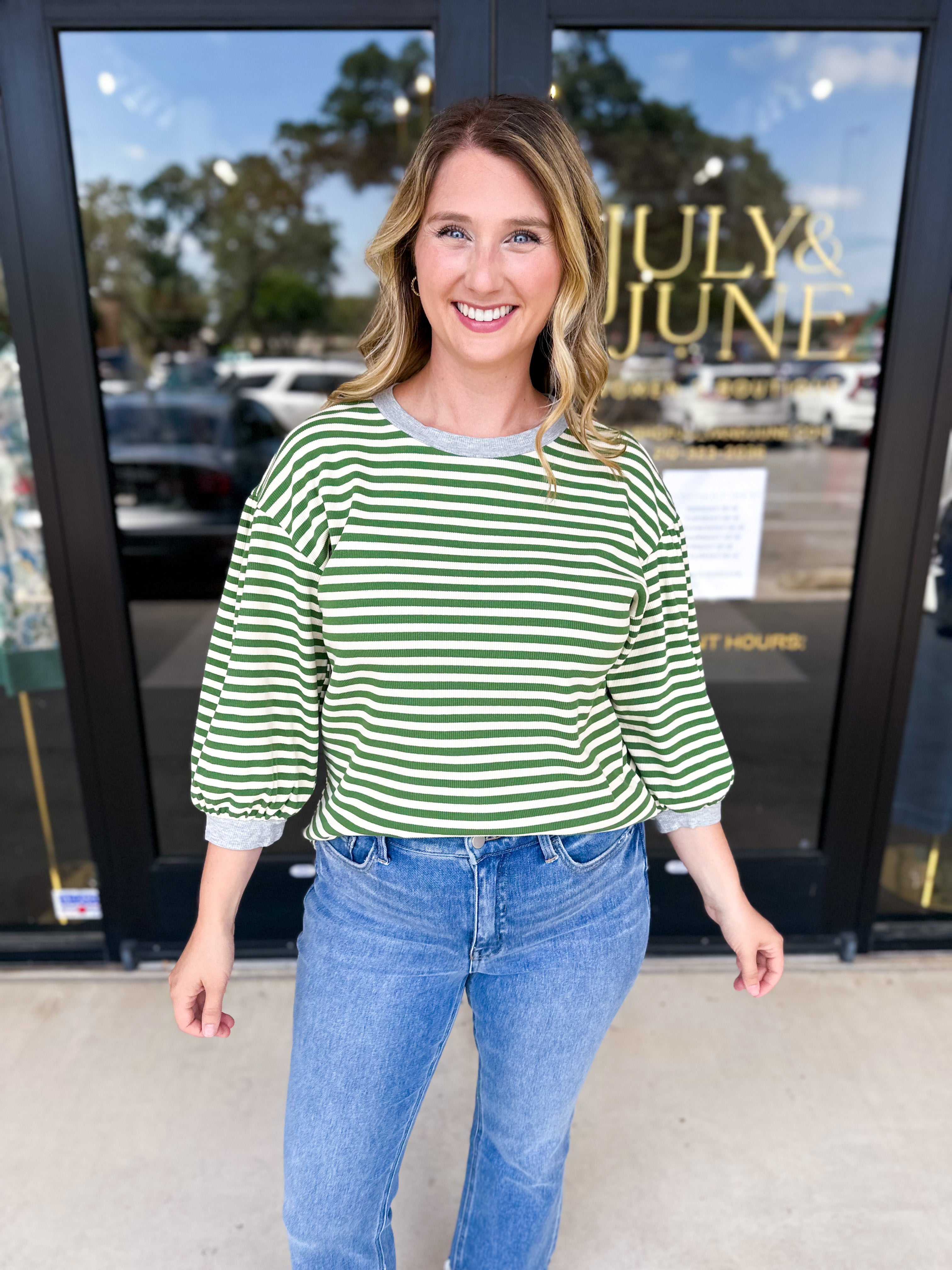 The Cammy Tee - Green-210 Casual Blouses-JODIFL-July & June Women's Fashion Boutique Located in San Antonio, Texas