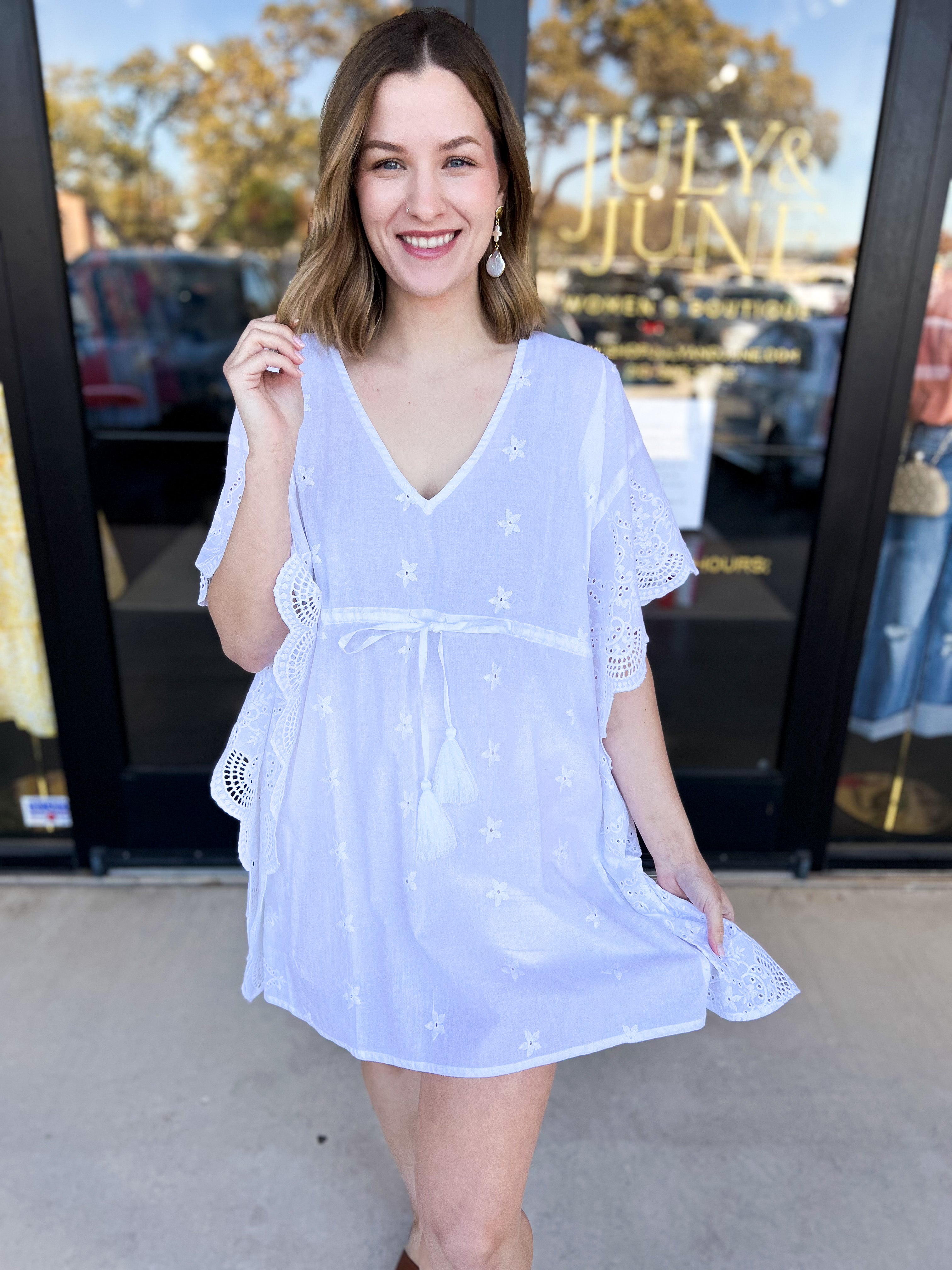 Bellissima White Cover Up-SHIRALEAH-July & June Women's Fashion Boutique Located in San Antonio, Texas