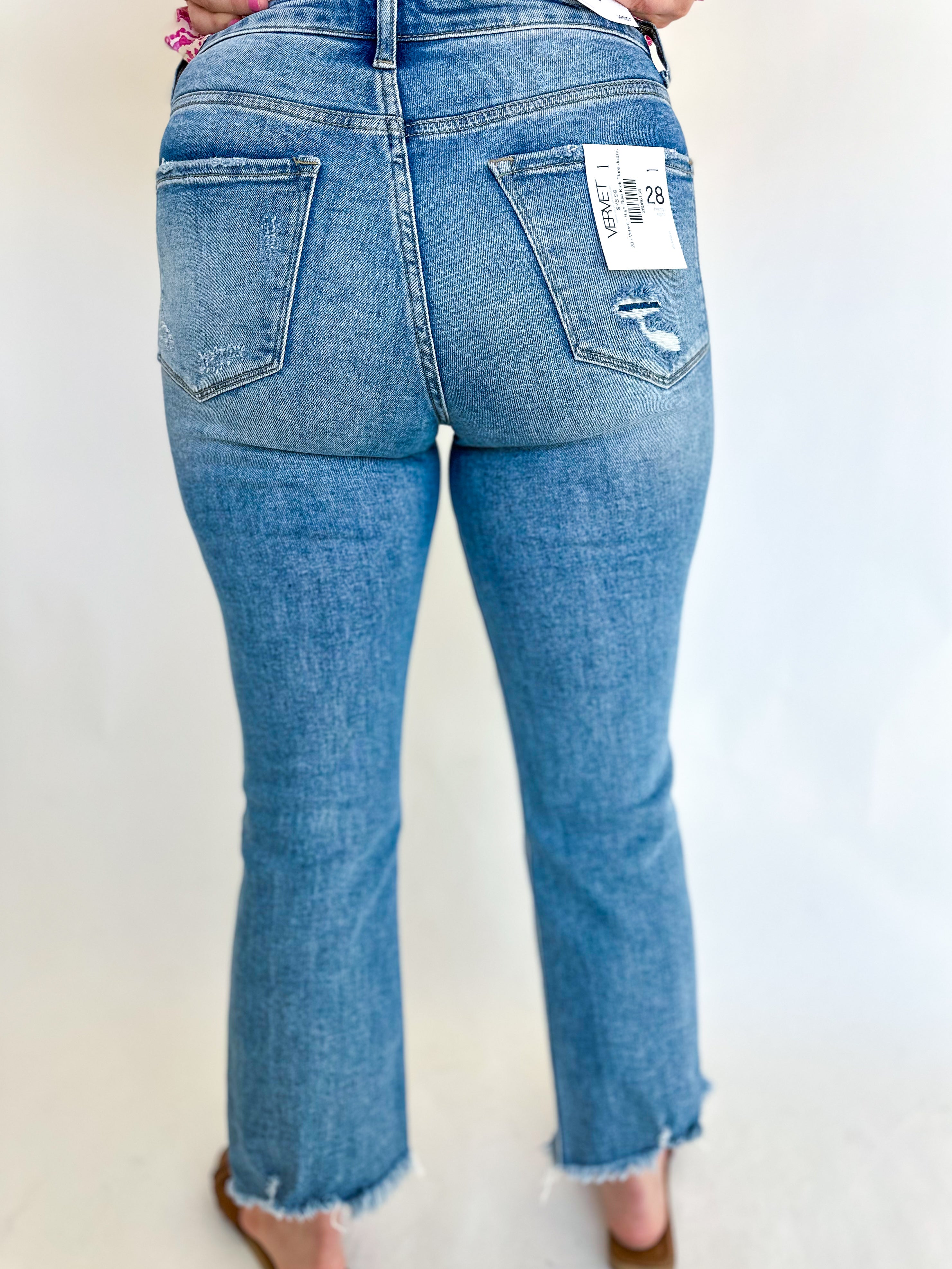 Vervet High Rise Kick Flare Jeans-400 Pants-VEVERT BY FLYING MONKEY-July & June Women's Fashion Boutique Located in San Antonio, Texas