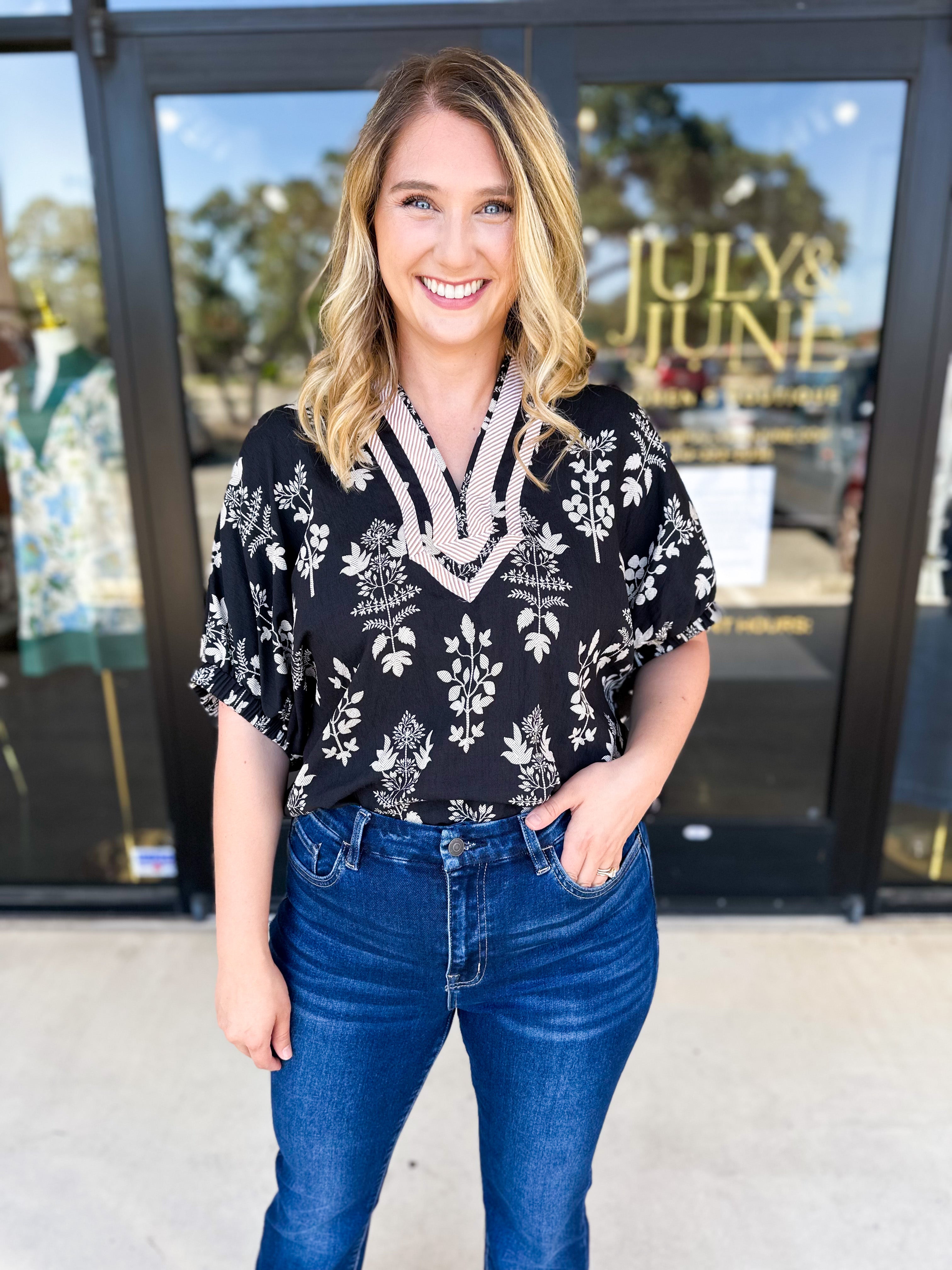 The Frankie Blouse - Black-200 Fashion Blouses-ENTRO-July & June Women's Fashion Boutique Located in San Antonio, Texas
