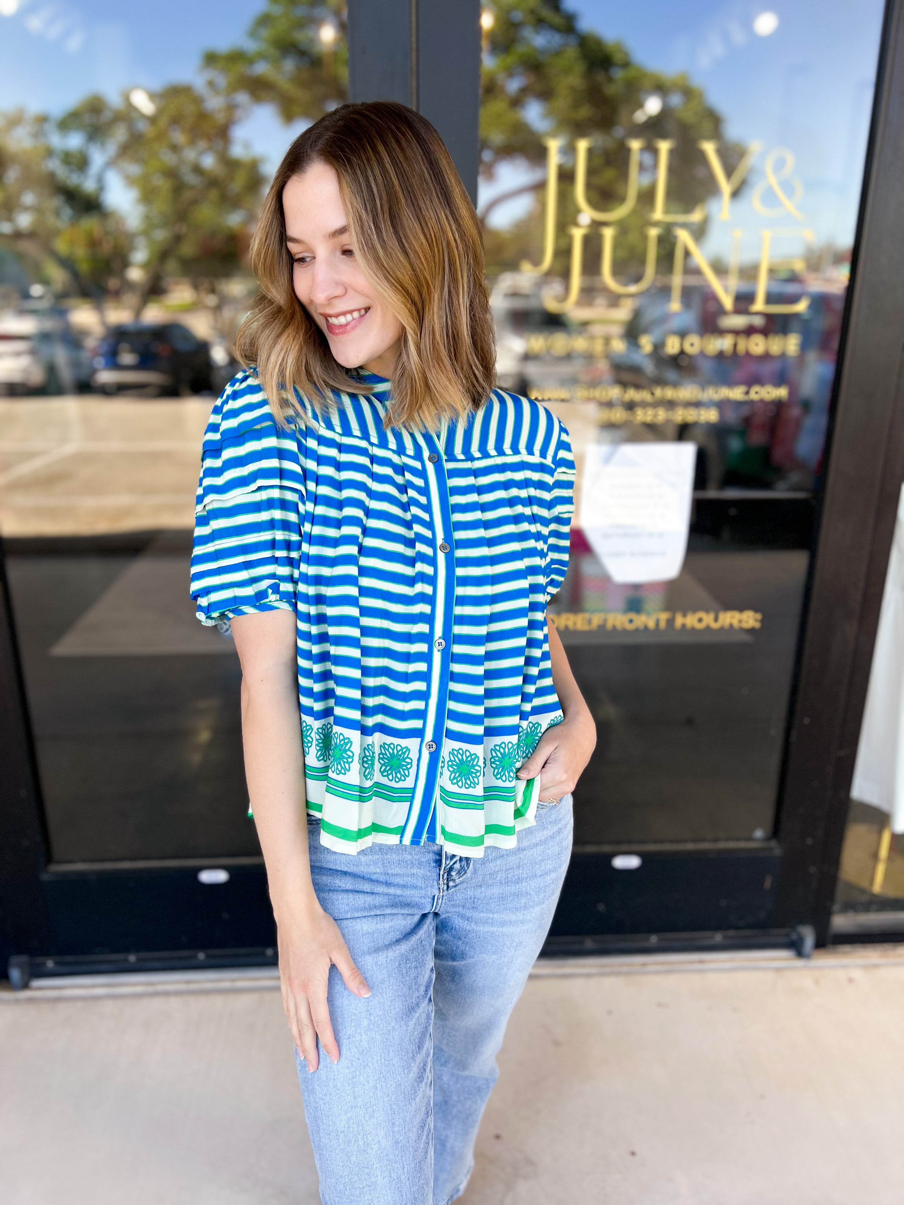 The Ellie Blouse-200 Fashion Blouses-OLIVACEOUS-July & June Women's Fashion Boutique Located in San Antonio, Texas