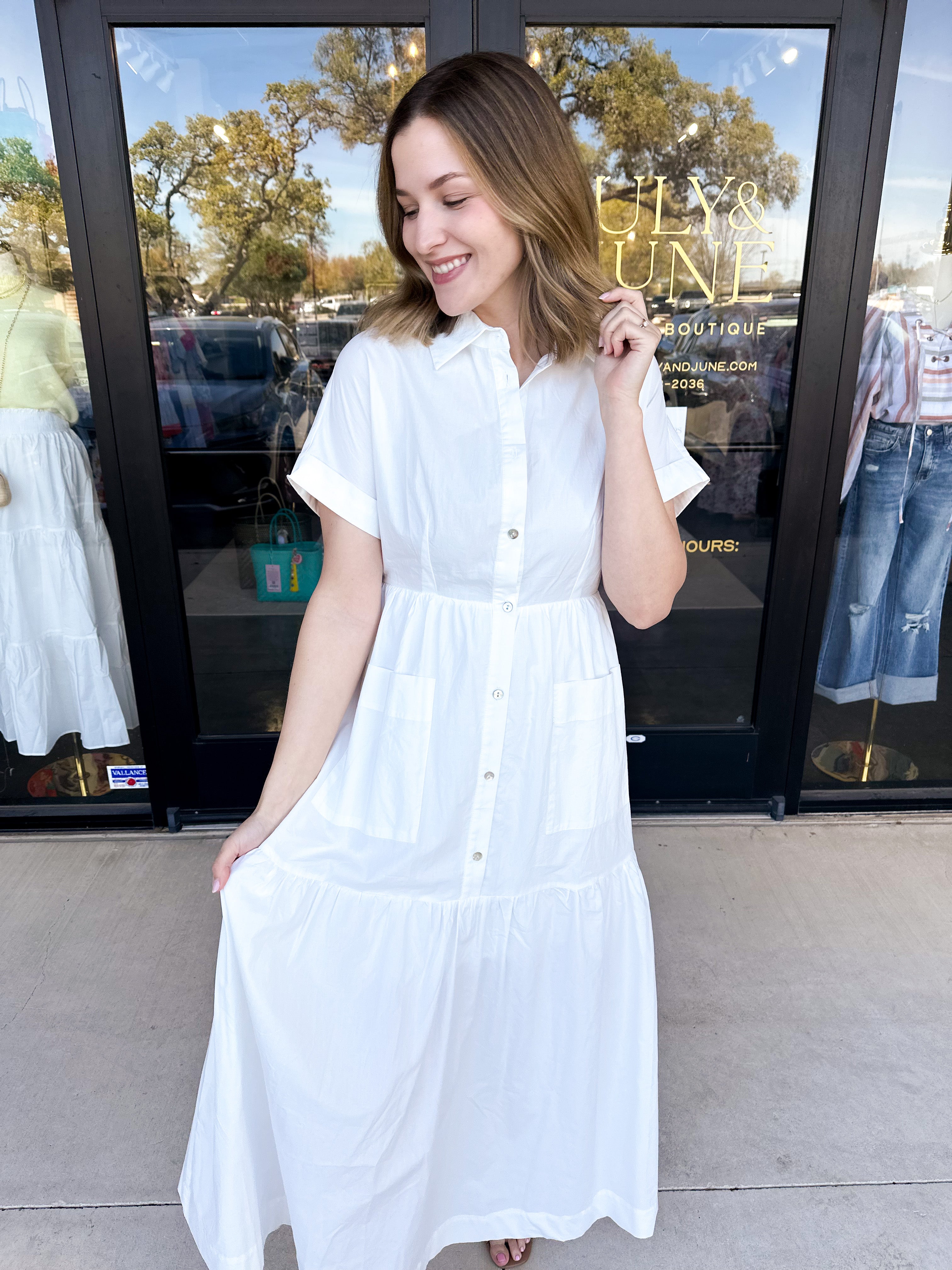 First Lady Midi Dress-500 Midi-PINCH-July & June Women's Fashion Boutique Located in San Antonio, Texas
