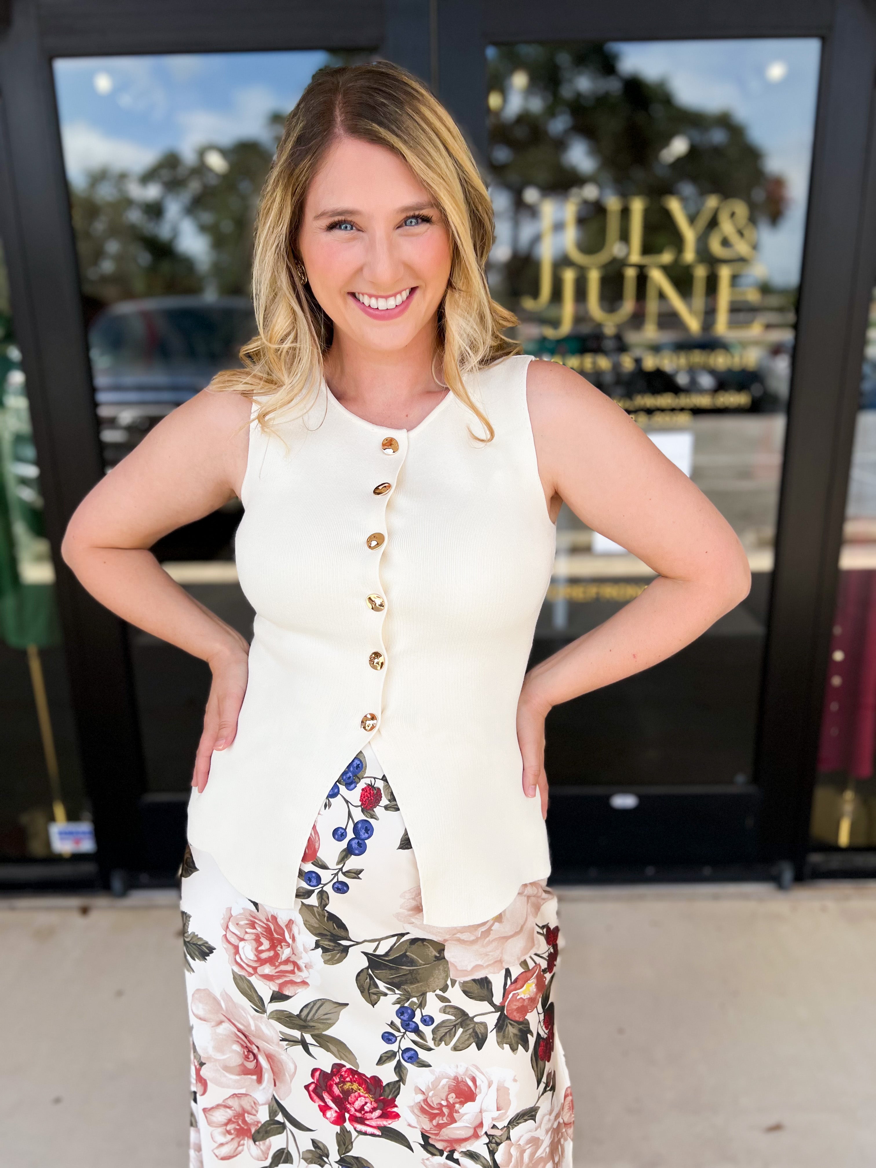The Sophie Vest - Cream-600 Outerwear-SKIES ARE BLUE-July & June Women's Fashion Boutique Located in San Antonio, Texas
