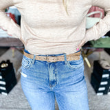 Thin Spotted Calf Belt - 4 Sizes-130 Accessories-Most Wanted USA-July & June Women's Fashion Boutique Located in San Antonio, Texas