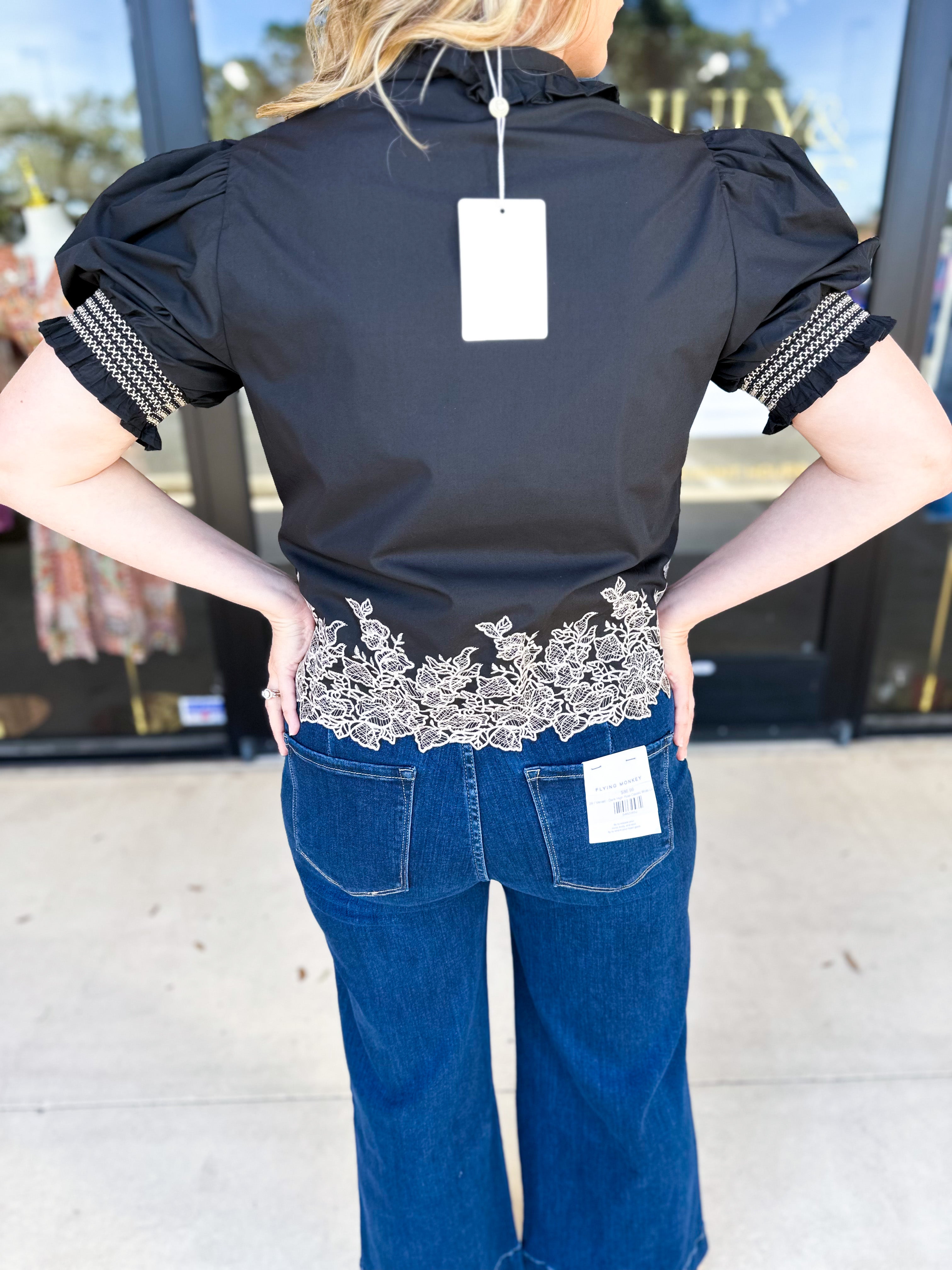 The Olivia Blouse - Black-200 Fashion Blouses-ENTRO-July & June Women's Fashion Boutique Located in San Antonio, Texas