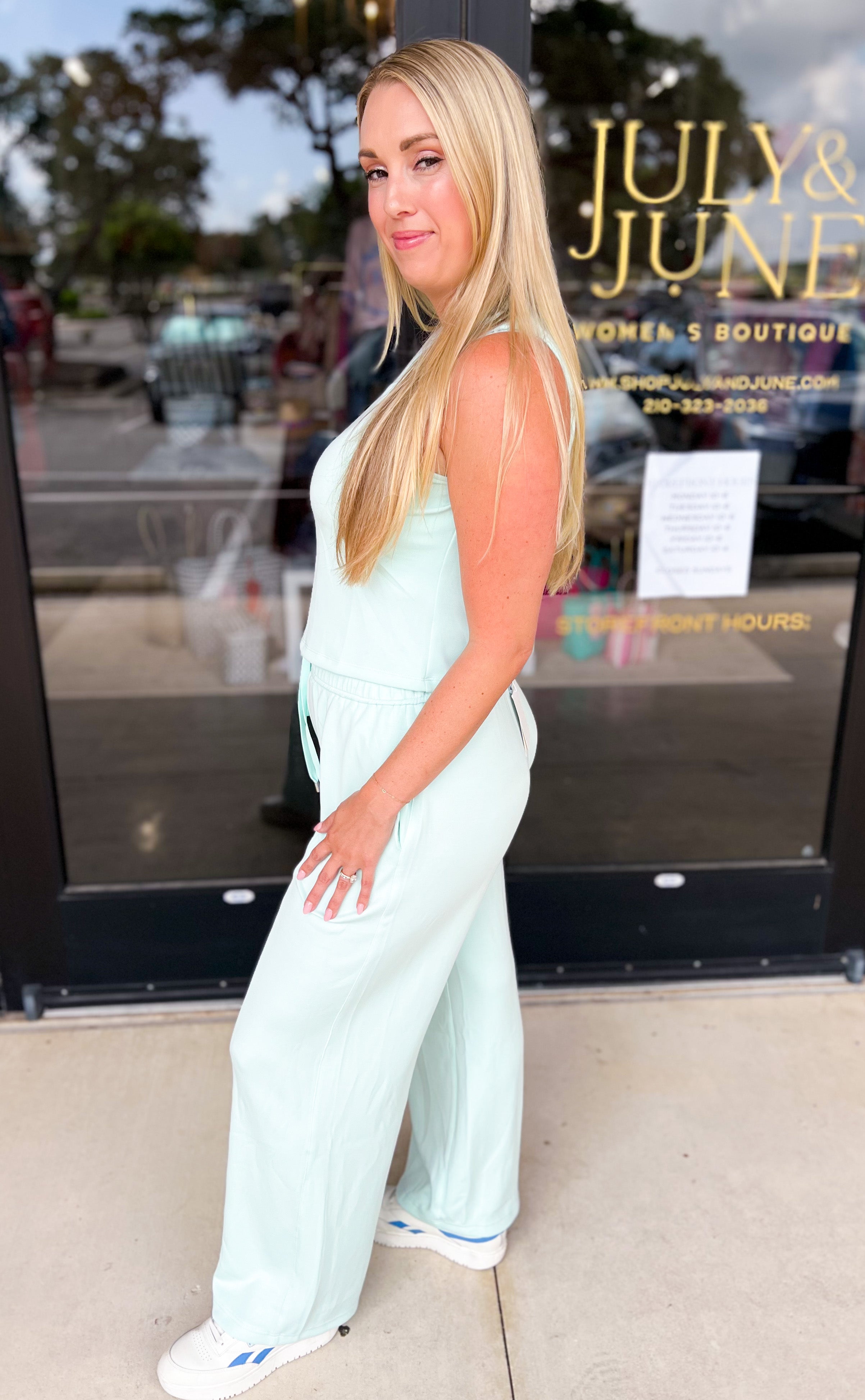 Soft Modal Tanks - Mint-210 Casual Blouses-SKIES ARE BLUE-July & June Women's Fashion Boutique Located in San Antonio, Texas