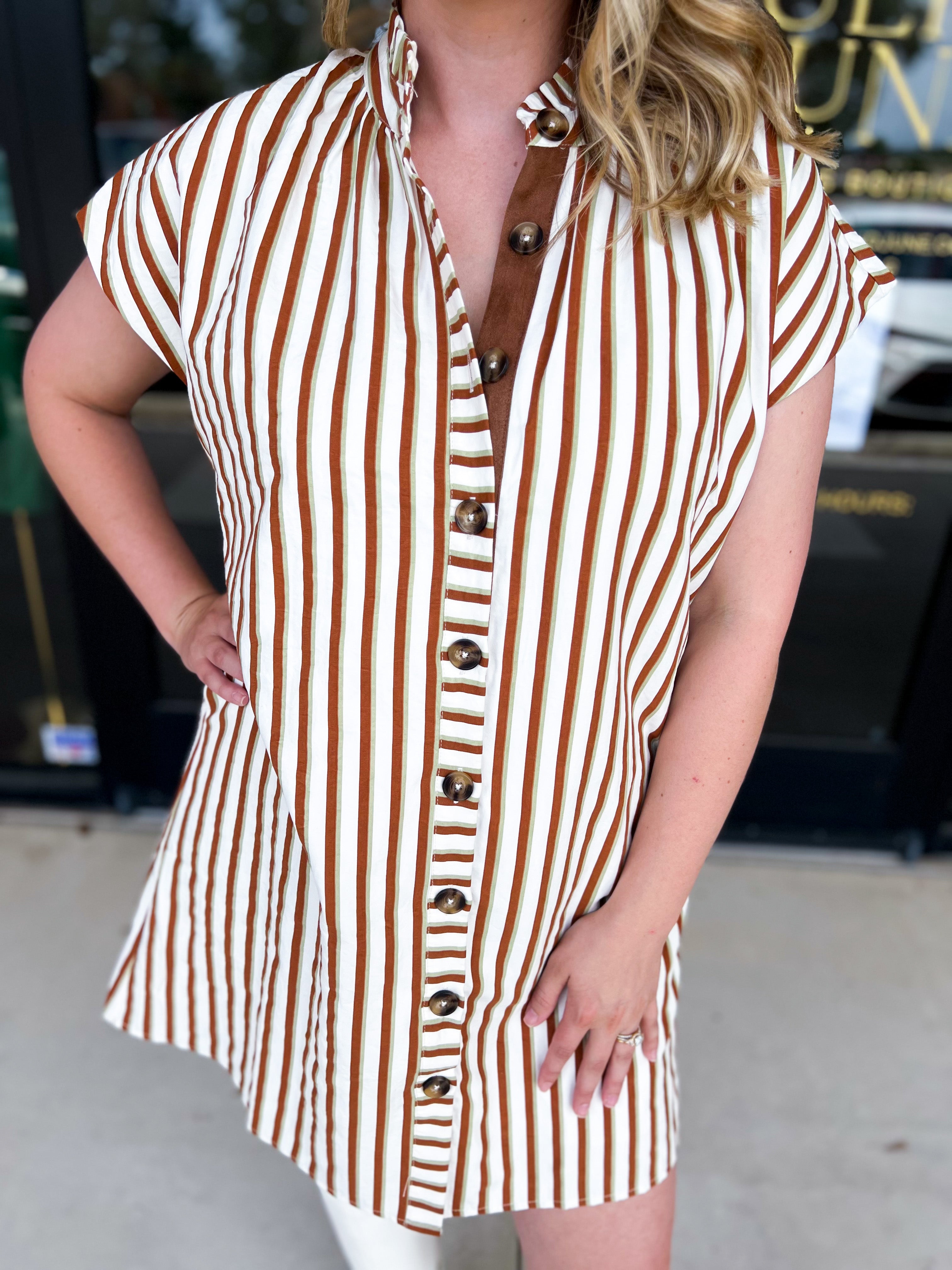 THML - Button Up Mini Dress-510 Mini-THML-July & June Women's Fashion Boutique Located in San Antonio, Texas