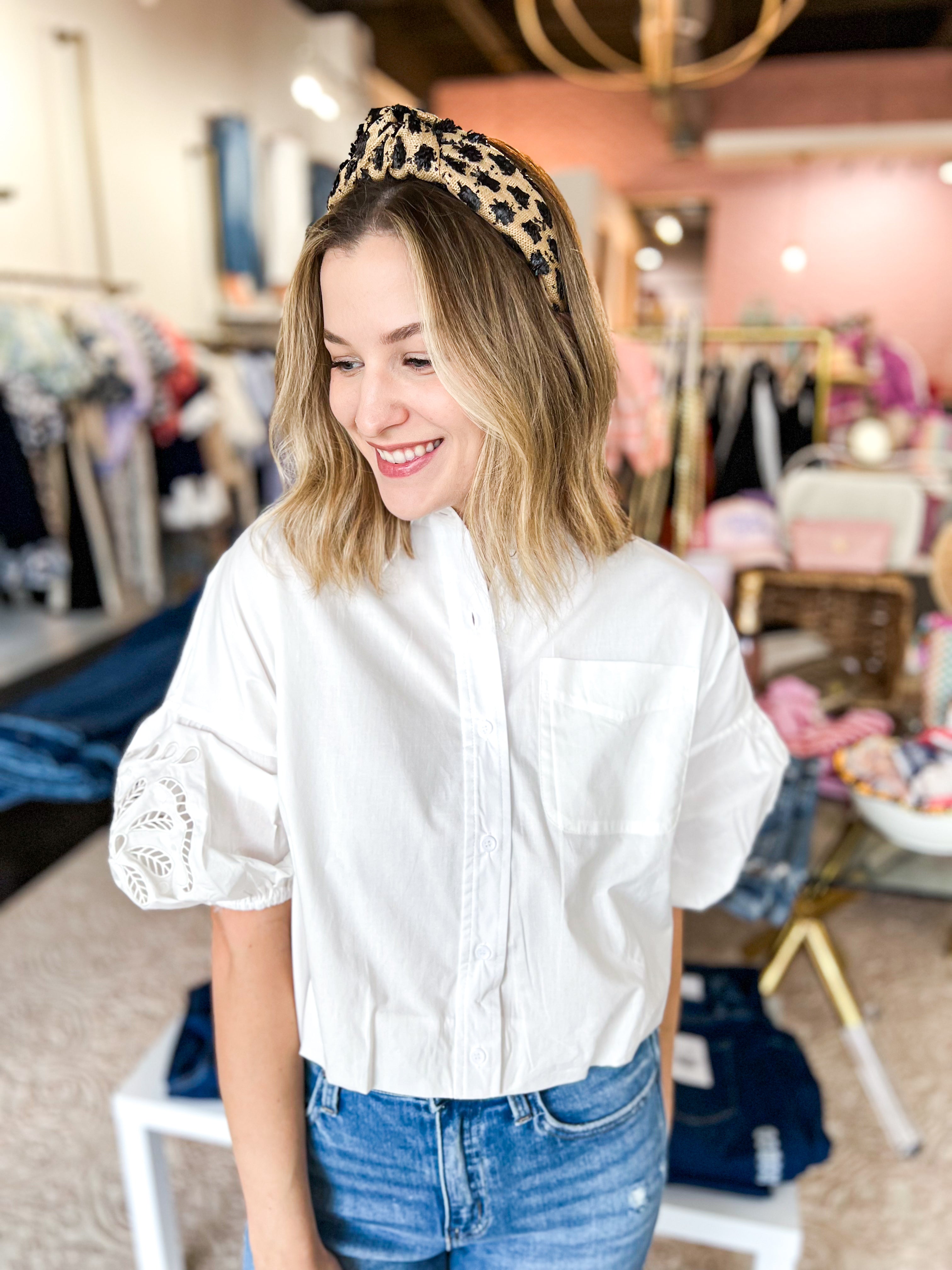 Tuffed Straw Headband - Black & Tan-130 ACCESSORIES-SHIRALEAH-July & June Women's Fashion Boutique Located in San Antonio, Texas