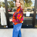 Vibrant Fall Florals Blouse-200 Fashion Blouses-FATE-July & June Women's Fashion Boutique Located in San Antonio, Texas