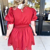 The Adeline Mini Dress - Brick-510 Mini-ENTRO-July & June Women's Fashion Boutique Located in San Antonio, Texas