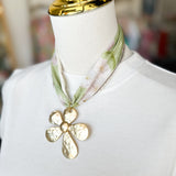 Scarf Necklace - Flower Power-110 Jewelry & Hair-HART DESIGNS-July & June Women's Fashion Boutique Located in San Antonio, Texas
