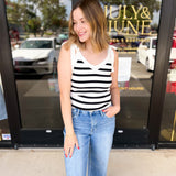 Knit Stripe Cami-200 Fashion Blouses-FLYING TOMATO-July & June Women's Fashion Boutique Located in San Antonio, Texas