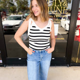 Knit Stripe Cami-200 Fashion Blouses-FLYING TOMATO-July & June Women's Fashion Boutique Located in San Antonio, Texas