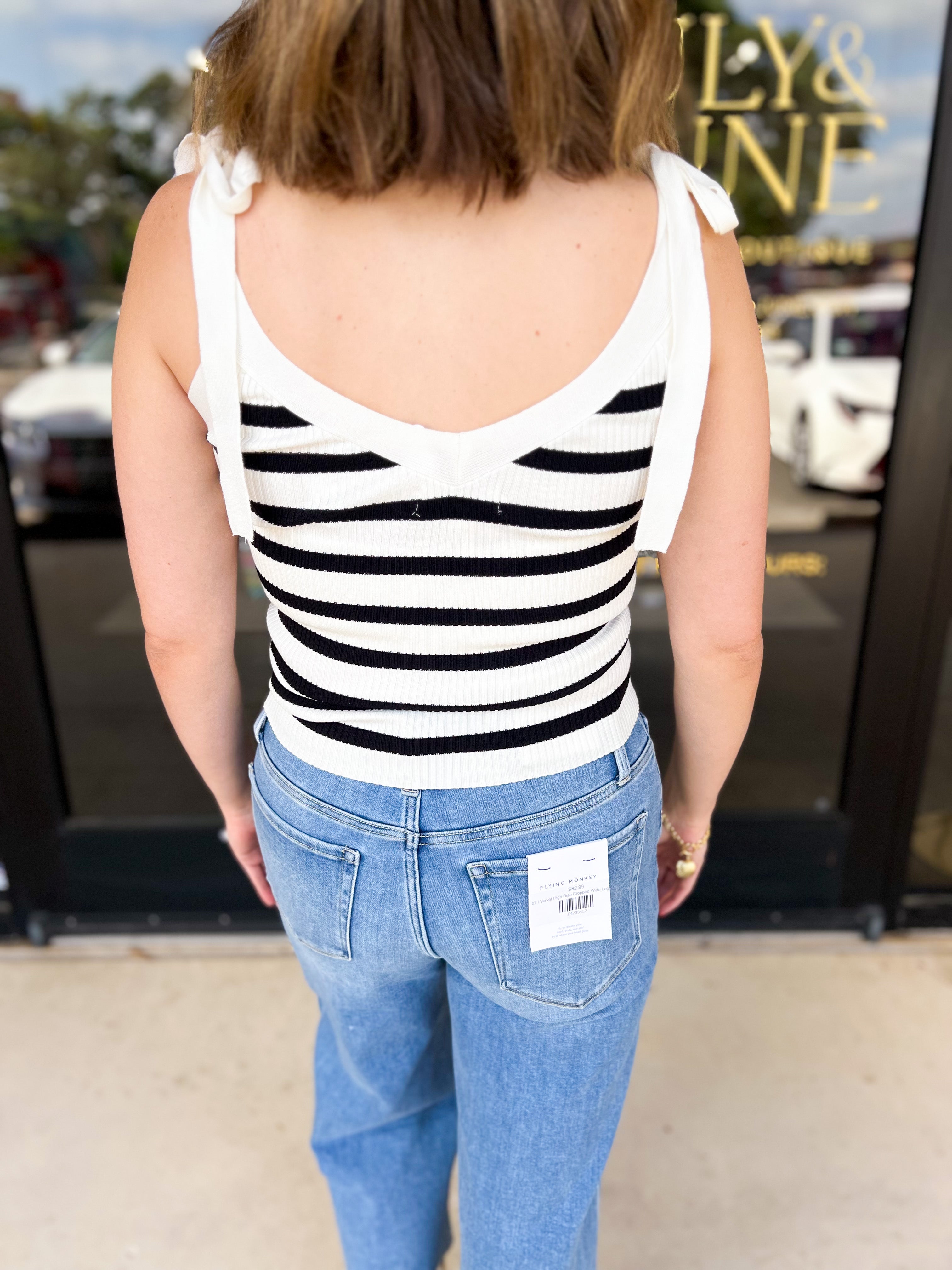 Knit Stripe Cami-200 Fashion Blouses-FLYING TOMATO-July & June Women's Fashion Boutique Located in San Antonio, Texas