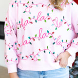 Mary Square - Millie Falala Lights Sweatshirt-210 Casual Blouses-MARY SQUARE-July & June Women's Fashion Boutique Located in San Antonio, Texas