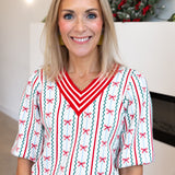 Mary Square - Bow Ivory Sweater-230 Sweaters/Cardis-MARY SQUARE-July & June Women's Fashion Boutique Located in San Antonio, Texas