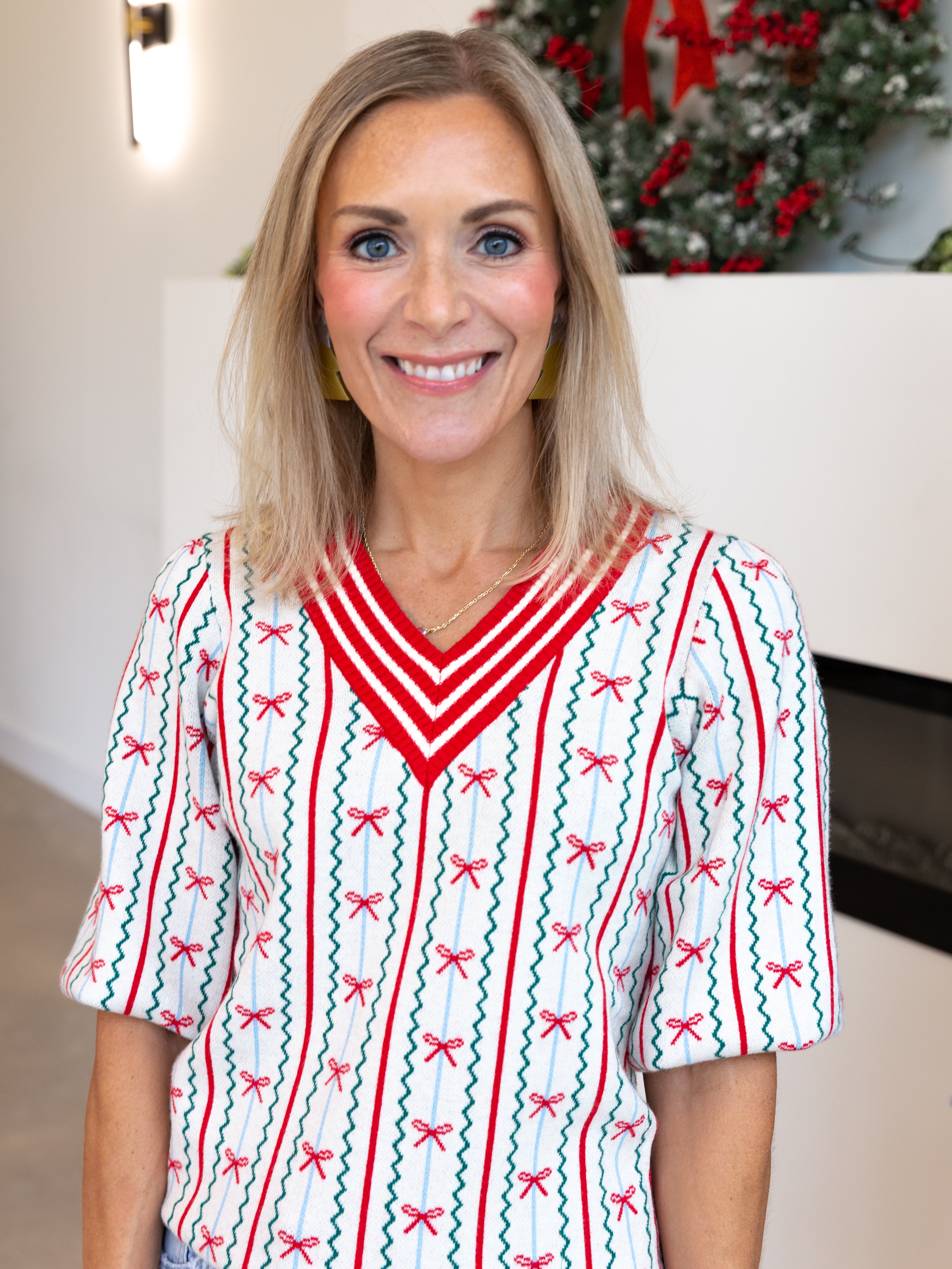 Mary Square - Bow Ivory Sweater-230 Sweaters/Cardis-MARY SQUARE-July & June Women's Fashion Boutique Located in San Antonio, Texas