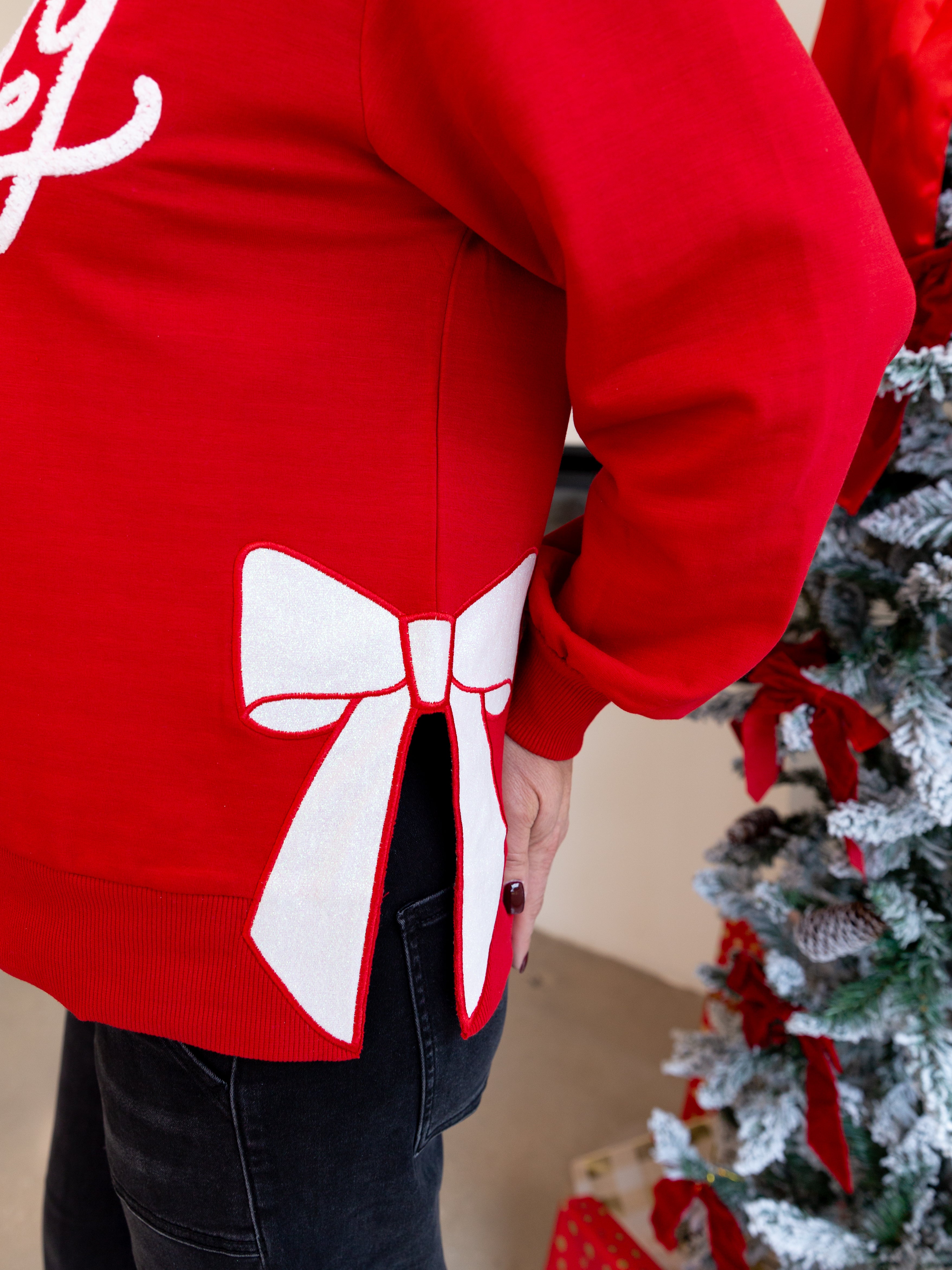 Mary Square - Lakelyn Merry Bow Sweater-230 Sweaters/Cardis-MARY SQUARE-July & June Women's Fashion Boutique Located in San Antonio, Texas