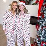 Mary Square - Lattice Garland Bow PJ Set-300 Athleisure/Lounge-MARY SQUARE-July & June Women's Fashion Boutique Located in San Antonio, Texas