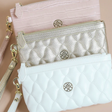 Natalie Wood - Grace Quilted Wristlet in Pink-130 Accessories-Natalie Wood-July & June Women's Fashion Boutique Located in San Antonio, Texas