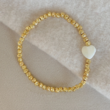 Easton Elle - Beam Stretch Bracelet Mother of Pearl Single Heart-110 Jewelry & Hair-Easton Elle-July & June Women's Fashion Boutique Located in San Antonio, Texas