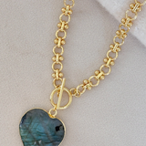 Easton Elle - Labradorite Heart Loop Necklace-110 Jewelry & Hair-Easton Elle-July & June Women's Fashion Boutique Located in San Antonio, Texas