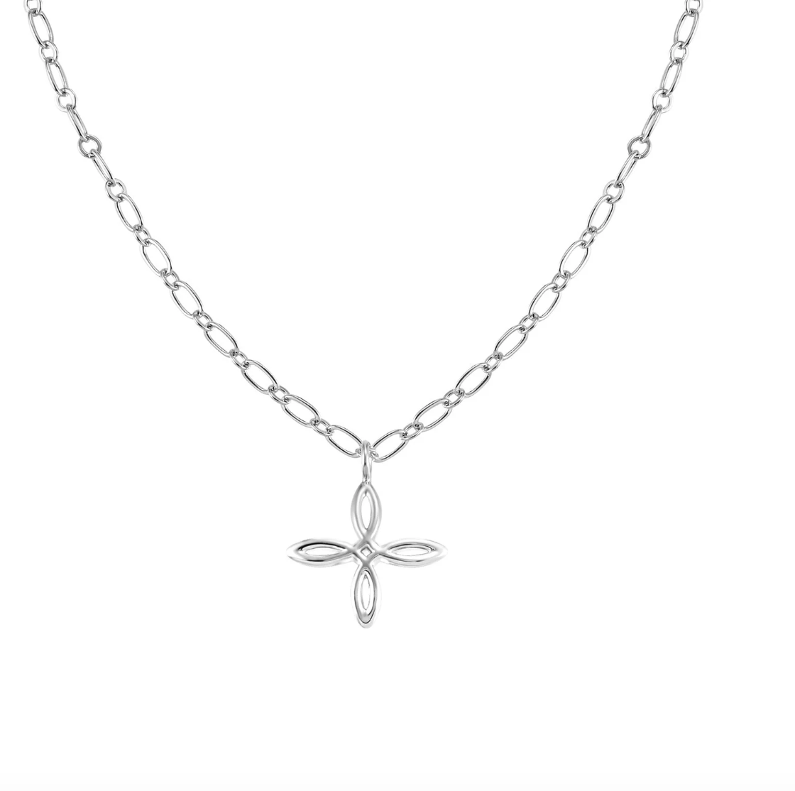 Natalie Wood - She's Classic Cross Drop Necklace in SIlver-110 Jewelry & Hair-Natalie Wood-July & June Women's Fashion Boutique Located in San Antonio, Texas