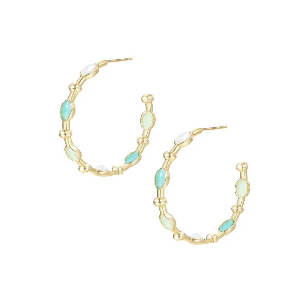 Natalie Wood - Solaris Hoop Earrings in Aqua/Mint-110 Jewelry & Hair-Natalie Wood-July & June Women's Fashion Boutique Located in San Antonio, Texas