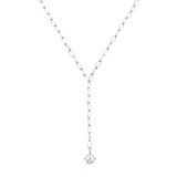 Natalie Wood - Shine Bright Pearl Lariat Necklace in Silver-110 Jewelry & Hair-Natalie Wood-July & June Women's Fashion Boutique Located in San Antonio, Texas