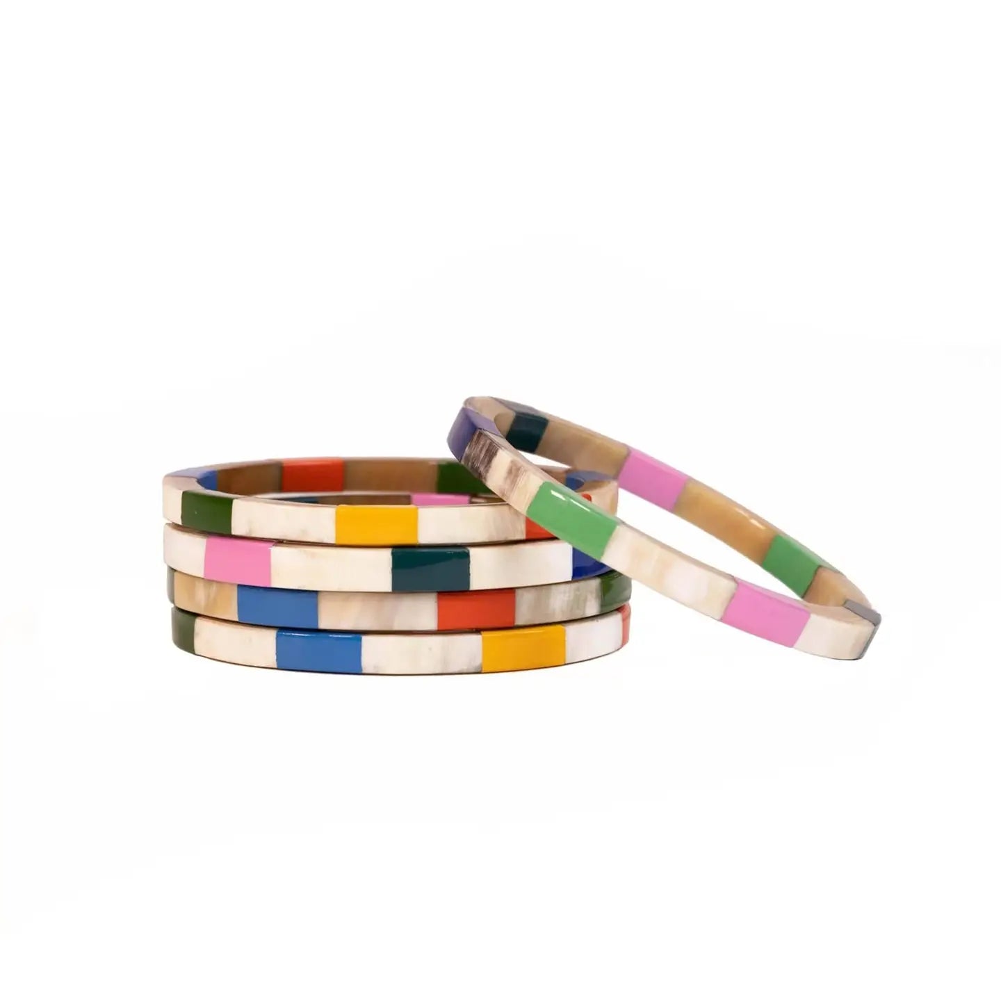 Sunshine Tienda - Watercolor Tile Bangle Set-110 Jewelry & Hair-Sunshine Tienda-July & June Women's Fashion Boutique Located in San Antonio, Texas