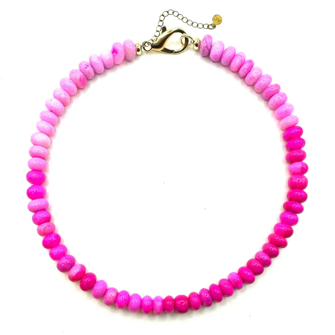 Pink Sangria Beaded Necklace-110 Jewelry & Hair-Accessory Concierge-July & June Women's Fashion Boutique Located in San Antonio, Texas