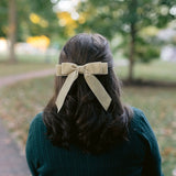 Short Bow Barrette - Sand-130 ACCESSORIES-Grace & Grandeur-July & June Women's Fashion Boutique Located in San Antonio, Texas