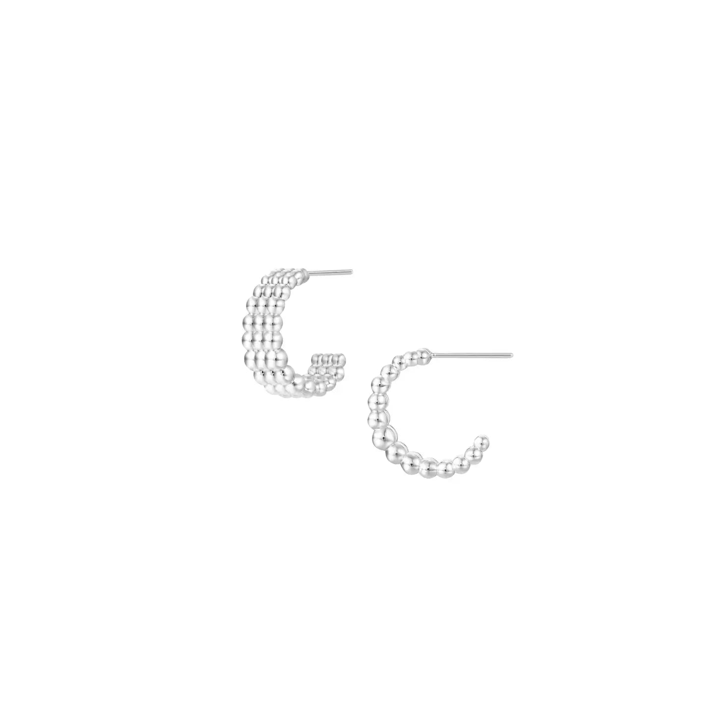 Natalie Wood - Solaris Beaded Hoop Earrings in Silver-110 Jewelry & Hair-Natalie Wood-July & June Women's Fashion Boutique Located in San Antonio, Texas