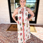 THML - Bloom Halter Midi Dress-500 Midi-THML-July & June Women's Fashion Boutique Located in San Antonio, Texas