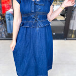 Denim Sweetheart Midi Dress-500 Midi-FATE-July & June Women's Fashion Boutique Located in San Antonio, Texas