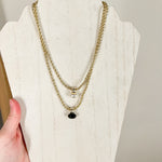 Natalie Wood - Midnight Tide Pendant Necklace - Gold/Black-110 Jewelry & Hair-Natalie Wood-July & June Women's Fashion Boutique Located in San Antonio, Texas