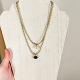 Natalie Wood - Midnight Tide Pendant Necklace - Gold/Black-110 Jewelry & Hair-Natalie Wood-July & June Women's Fashion Boutique Located in San Antonio, Texas