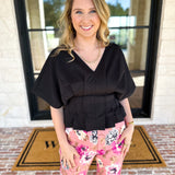 Elevated Chic Top - Black-200 Fashion Blouses-ENTRO-July & June Women's Fashion Boutique Located in San Antonio, Texas