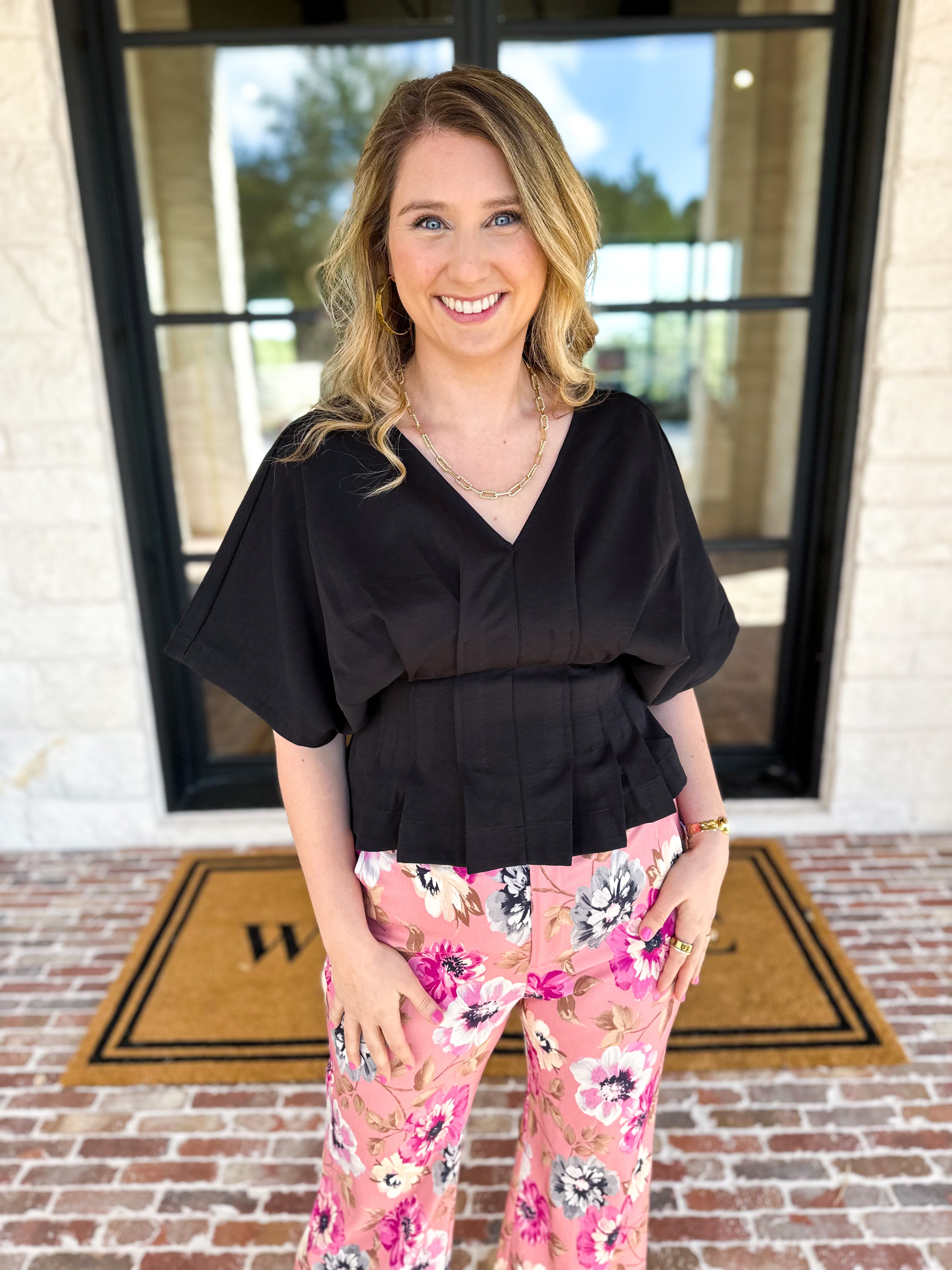 Elevated Chic Top - Black-200 Fashion Blouses-ENTRO-July & June Women's Fashion Boutique Located in San Antonio, Texas